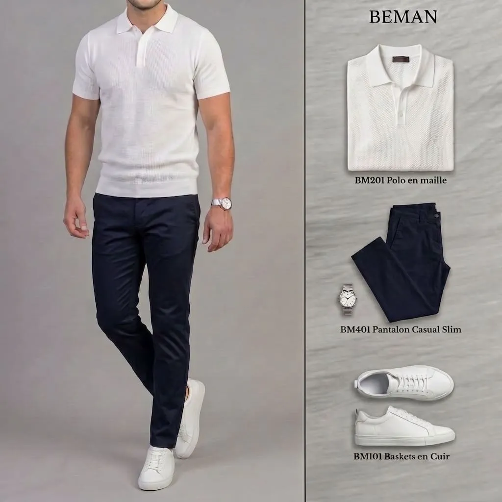 PACK PK001 Polo, Pantalon, Baskets et Montre - 4.webp