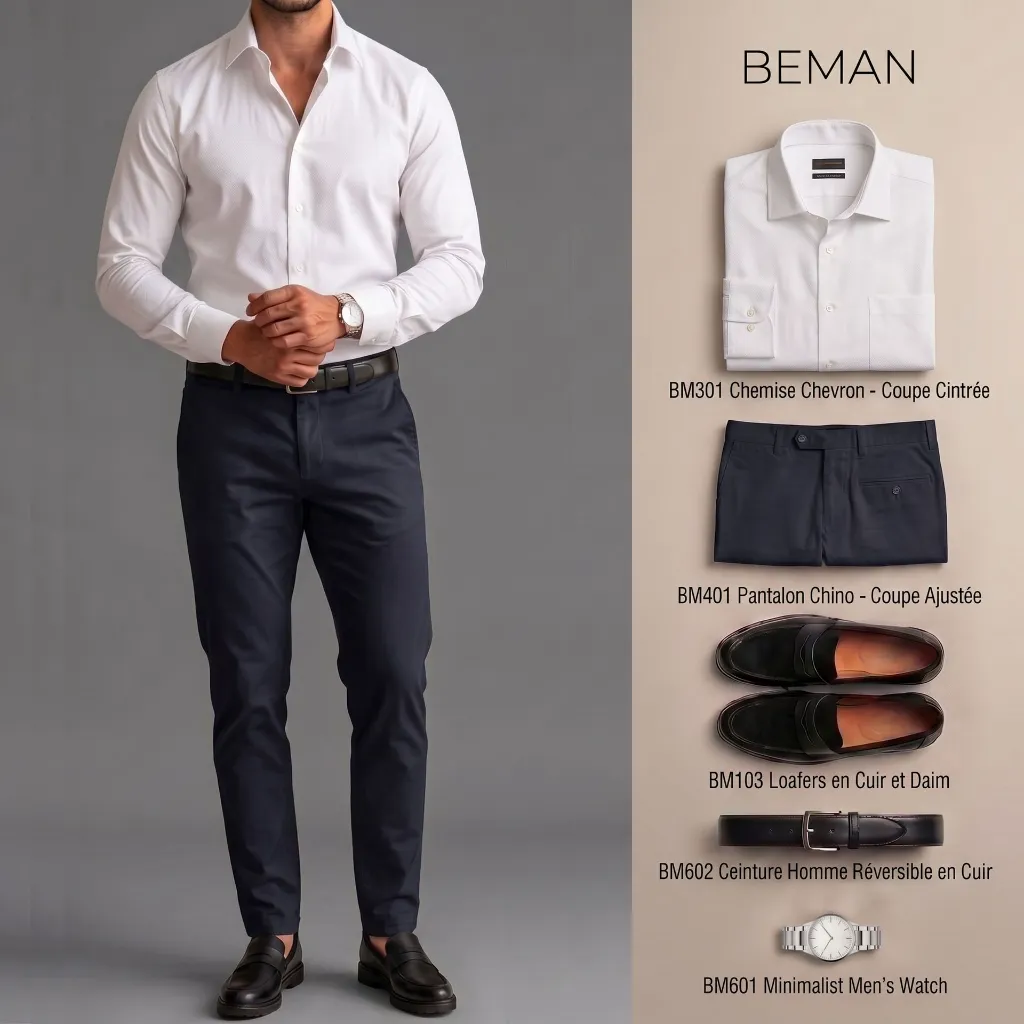 PACK PK002 Chemise, Chino, Loafers, Ceinture & Montre - 3.webp
